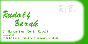 rudolf berak business card
